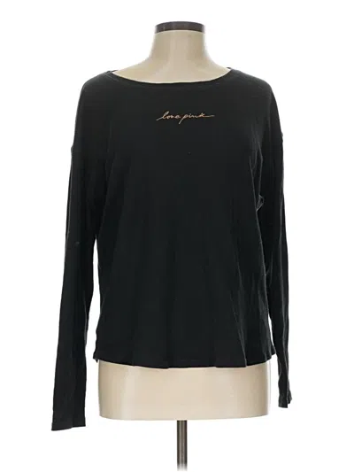 Pre-owned Victoria's Secret Pink Long Sleeve T-shirt In Black
