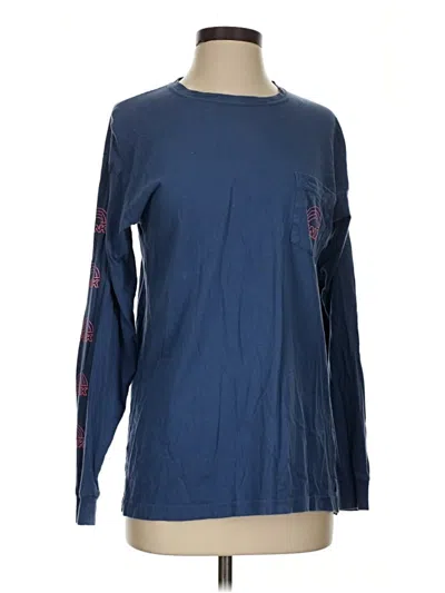 Pre-owned Victoria's Secret Pink Long Sleeve T-shirt In Blue