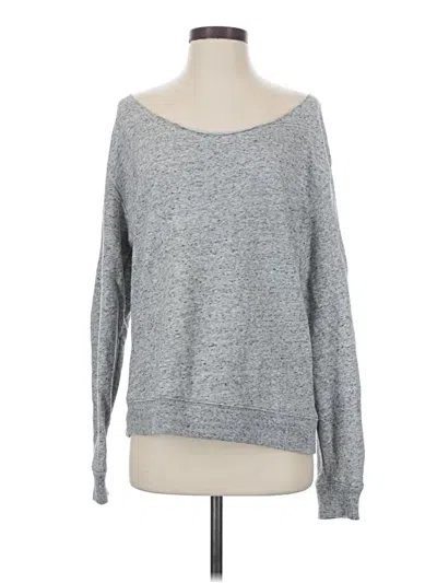 Pre-owned Victoria's Secret Pink Long Sleeve T-shirt In Gray