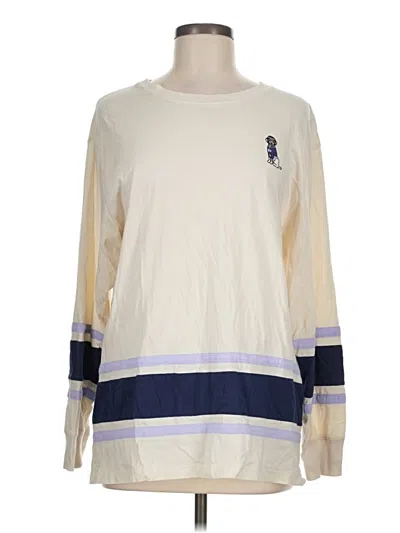 Pre-owned Victoria's Secret Pink Long Sleeve T-shirt In Ivory