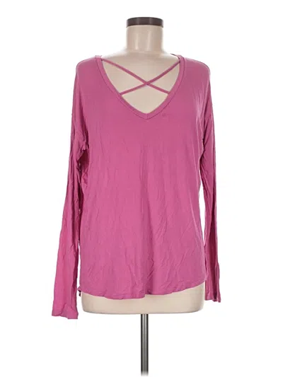 Pre-owned Victoria's Secret Pink Long Sleeve T-shirt In Pink