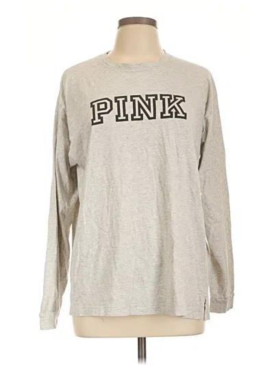 Pre-owned Victoria's Secret Pink Long Sleeve T-shirt In Pink