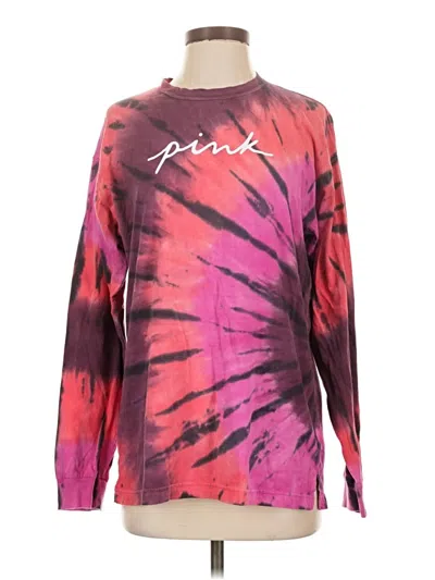 Pre-owned Victoria's Secret Pink Long Sleeve T-shirt In Pink