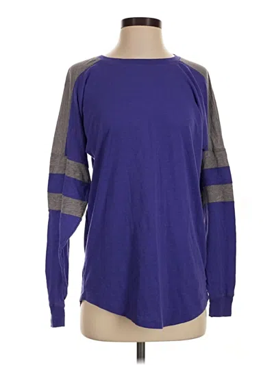 Pre-owned Victoria's Secret Pink Long Sleeve T-shirt In Purple