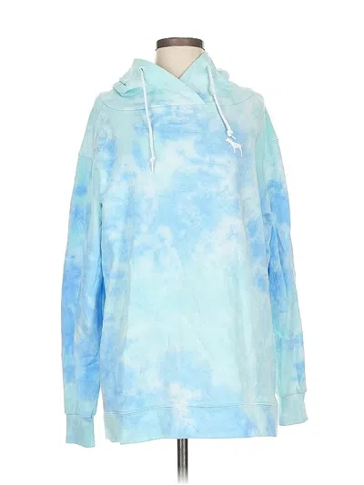 Pre-owned Victoria's Secret Pink Pullover Hoodie In Blue