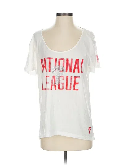 Pre-owned Victoria's Secret Pink Short Sleeve T-shirt In White