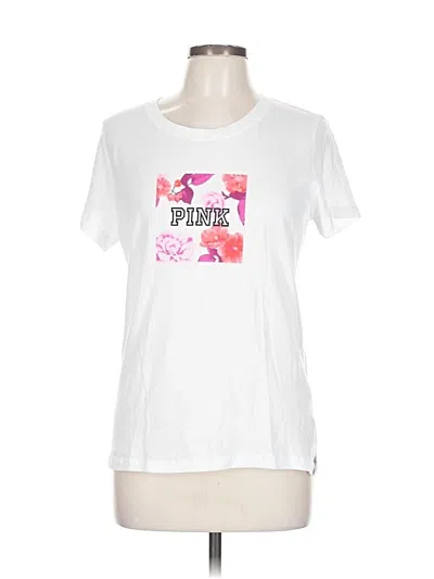 Pre-owned Victoria's Secret Pink Short Sleeve T-shirt In White