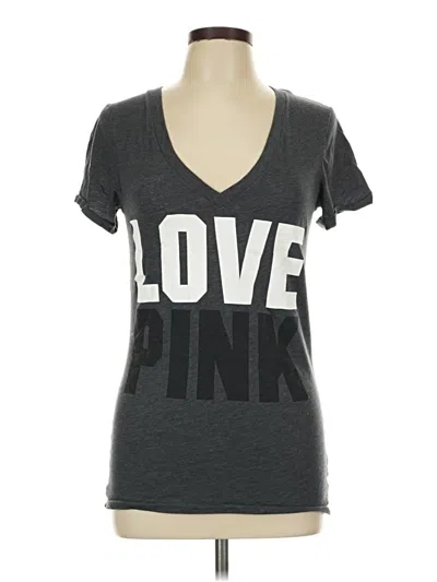 Pre-owned Victoria's Secret Pink Short Sleeve T-shirt In Gray
