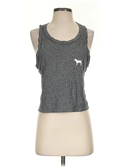 Pre-owned Victoria's Secret Pink Sleeveless T-shirt In Gray
