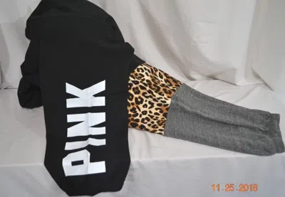 Pre-owned Victoria's Secret Victorias Secret Pink Slouchy Leopard Campus Pants Sweat Sweatpants Xl
