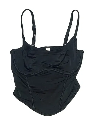 Victoria's Secret Pink Swimsuit Top Black Solid Pattern Swimwear