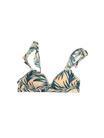 Pre-owned Victoria's Secret Pink Swimsuit Top Green Tropical Pattern Swimwear