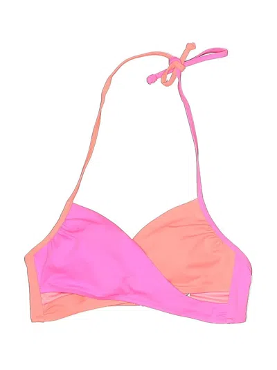 Pre-owned Victoria's Secret Pink Swimsuit Top Pink Color Block Pattern Swimwear