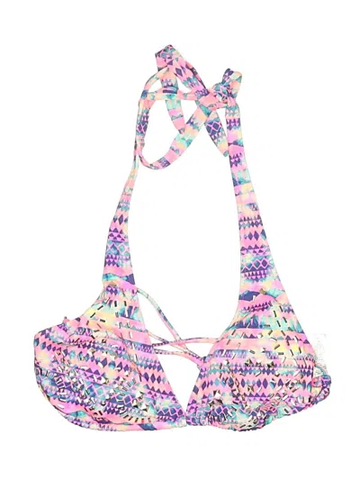 Pre-owned Victoria's Secret Pink Swimsuit Top Pink Print Pattern Swimwear
