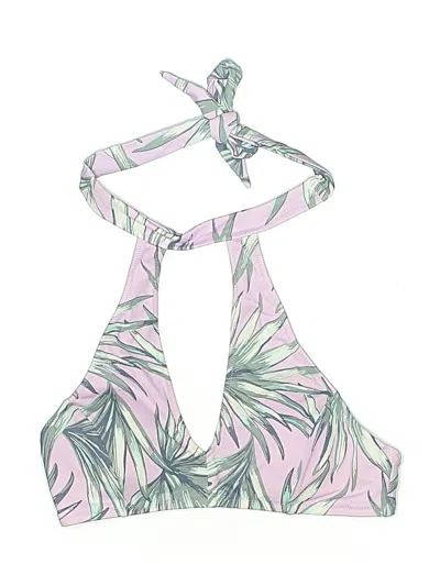 Pre-owned Victoria's Secret Pink Swimsuit Top Pink Tropical Pattern Swimwear