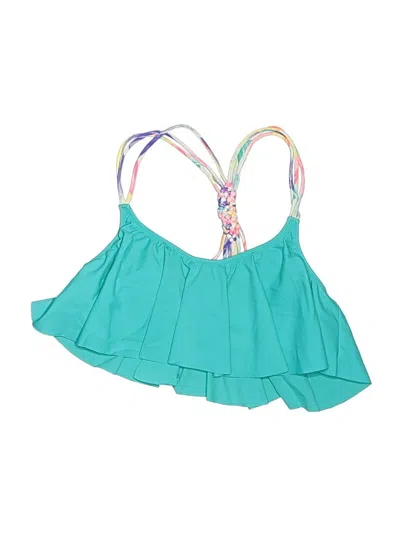 Pre-owned Victoria's Secret Pink Swimsuit Top Teal Swimwear In Blue