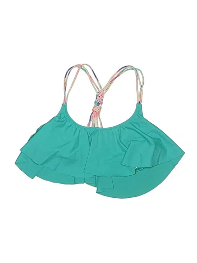 Pre-owned Victoria's Secret Pink Swimsuit Top Teal Swimwear In Blue