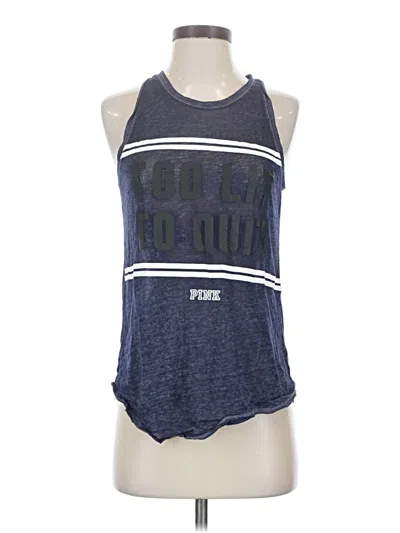 Pre-owned Victoria's Secret Pink Tank Top Blue Halter Neckline Tops