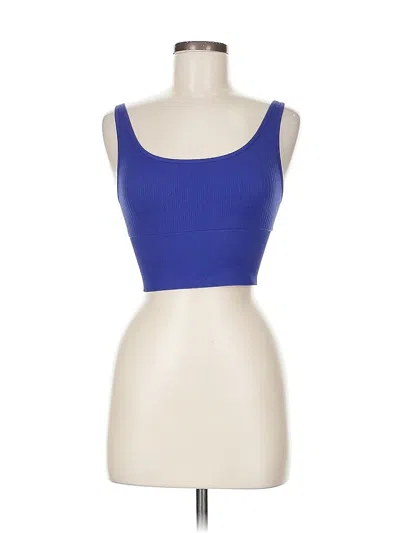 Pre-owned Victoria's Secret Pink Tank Top Blue Strapless Neckline Tops