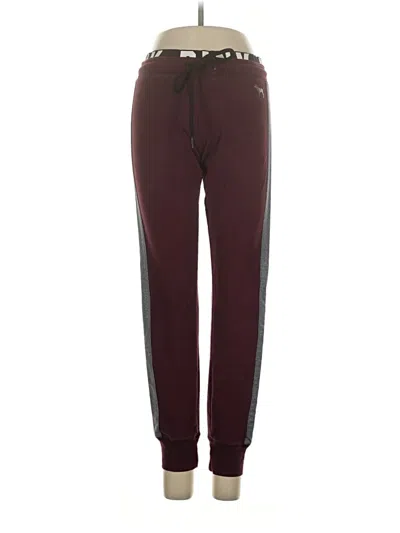 Pre-owned Victoria's Secret Pink Track Pants In Burgundy