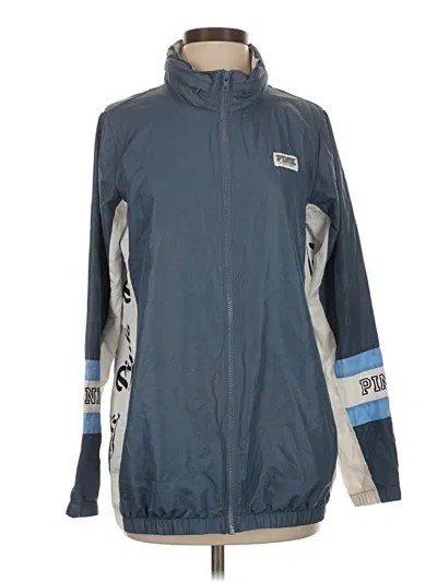 Pre-owned Victoria's Secret Pink Windbreaker Jacket In Blue