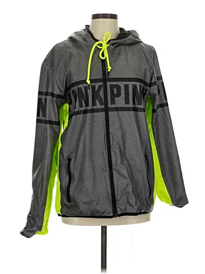 Pre-owned Victoria's Secret Pink Windbreaker Jacket In Gray