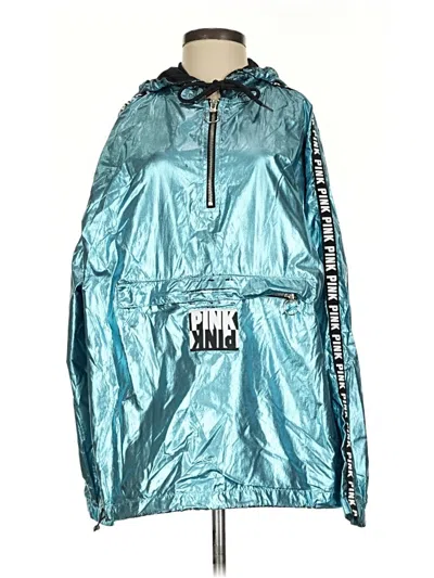Pre-owned Victoria's Secret Pink Windbreaker Jacket In Teal