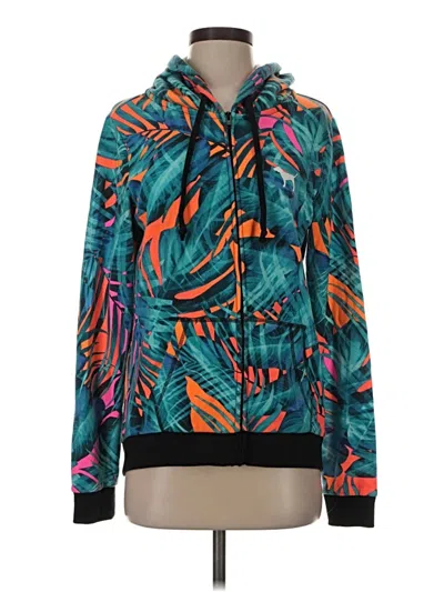 Pre-owned Victoria's Secret Pink Windbreaker Jacket In Teal