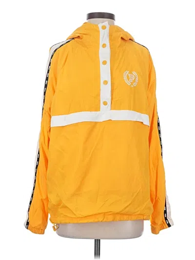 Pre-owned Victoria's Secret Pink Windbreaker Jacket In Yellow