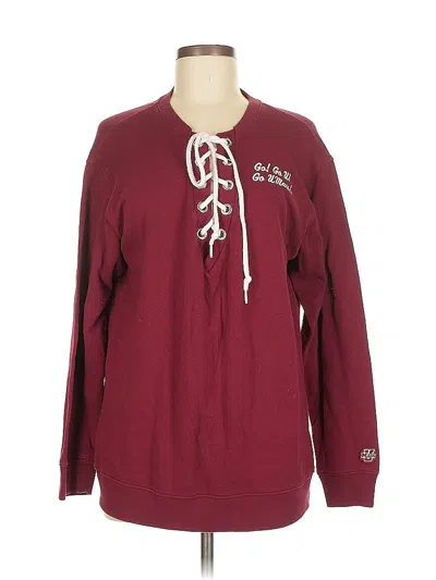 Pre-owned Victoria's Secret Pink With Fifth & Ocean Pullover Sweater In Burgundy