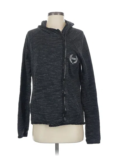 Pre-owned Victoria's Secret Pink Zip Up Hoodie In Black