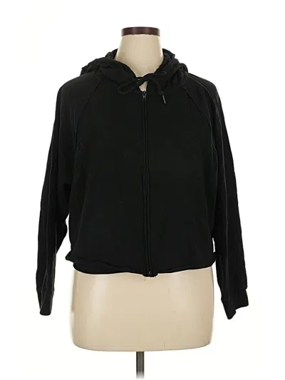 Pre-owned Victoria's Secret Pink Zip Up Hoodie In Black