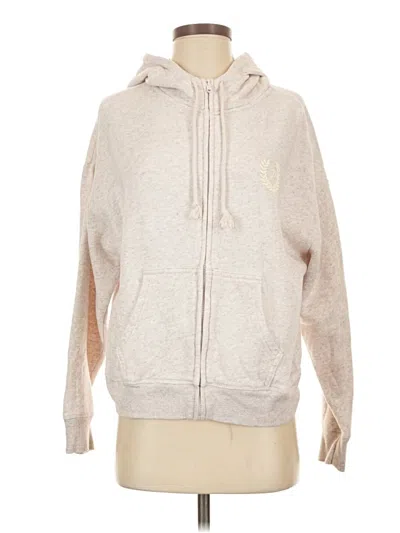 Pre-owned Victoria's Secret Pink Zip Up Hoodie In Tan