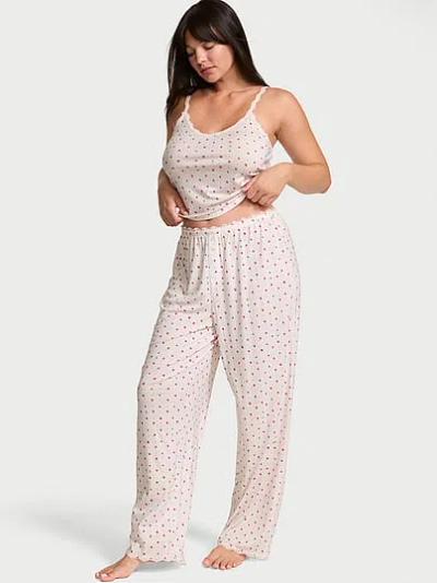 Victoria's Secret Pointelle Rib Tank & Pant Set In Multi