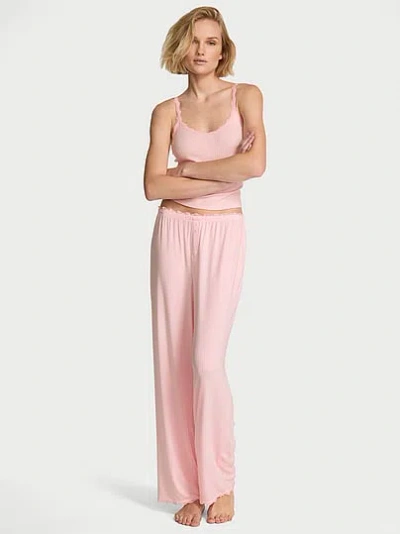 Victoria's Secret Pointelle Rib Tank & Pant Set In Pink