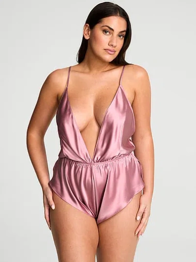 Victoria's Secret Satin Flutter Romper In Pink