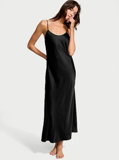 Victoria's Secret Satin Maxi Slip In Black