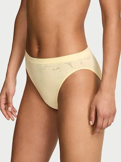 Victoria's Secret Seamless Floral Rib High-leg Brief Panty In Yellow