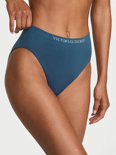 Victoria's Secret Seamless High-leg Brief Panty In Blue
