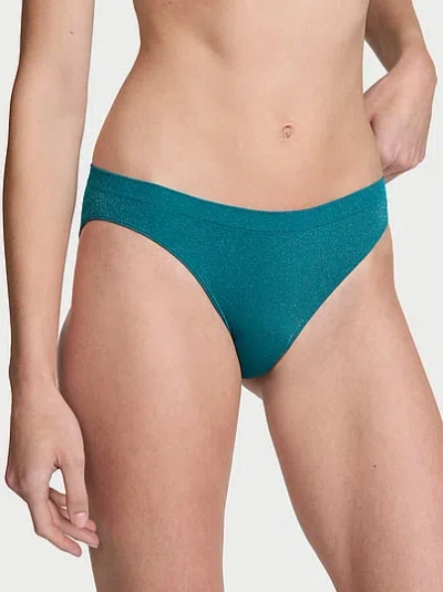 Victoria's Secret Seamless Shimmer Bikini Panty In Blue