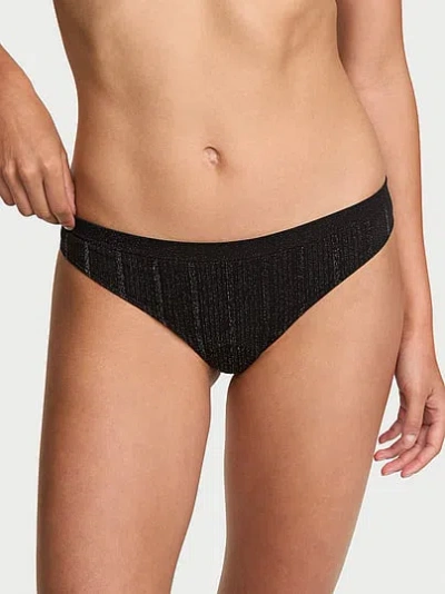 Victoria's Secret Seamless Thong Panty In Black