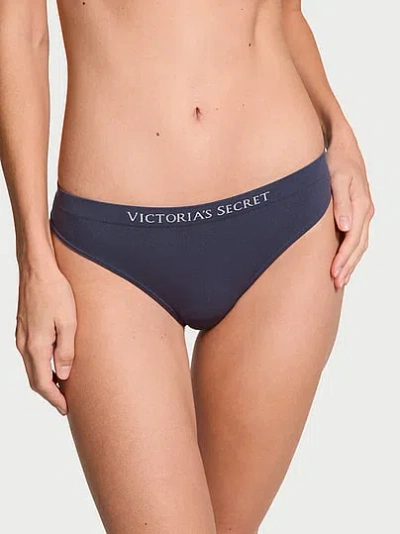 Victoria's Secret Seamless Thong Panty In Blue
