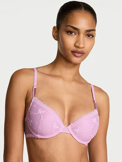 Victoria's Secret Sexy Tee Bow Lace Lightly Lined Demi Bra In Multi