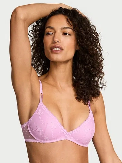 Victoria's Secret Sexy Tee Bow Lace Wireless Push-up Bra In Multi