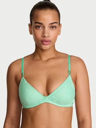 Victoria's Secret Sexy Tee Butterfly Mesh Wireless Push-up Bra In Green