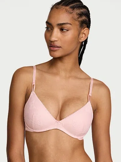 Victoria's Secret Sexy Tee Butterfly Mesh Wireless Push-up Bra In Pink