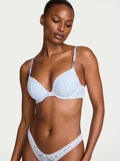 Victoria's Secret Sexy Tee Crochet Lace Push-up Bra In Blue