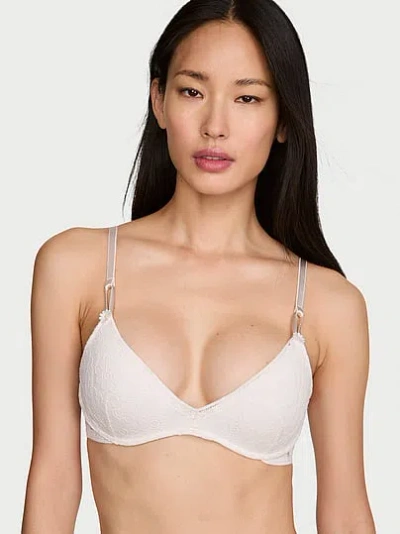 Victoria's Secret Sexy Tee Crochet Lace Wireless Push-up Bra In White