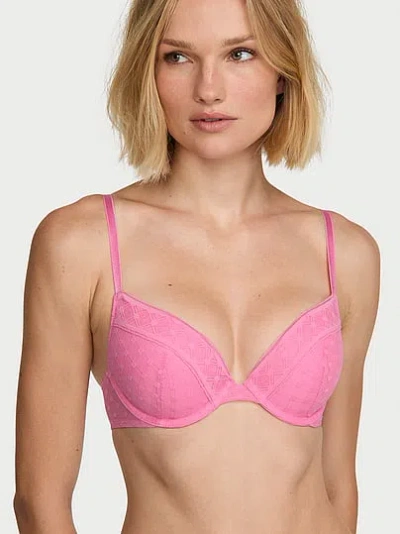 Victoria's Secret Sexy Tee Dot Geo Lace Push-up Bra In Pink