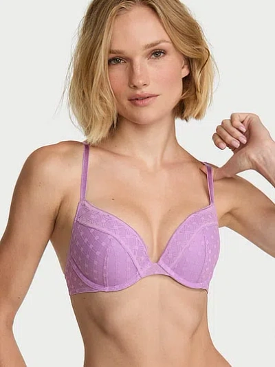 Victoria's Secret Sexy Tee Dot Geo Lace Push-up Bra In Purple